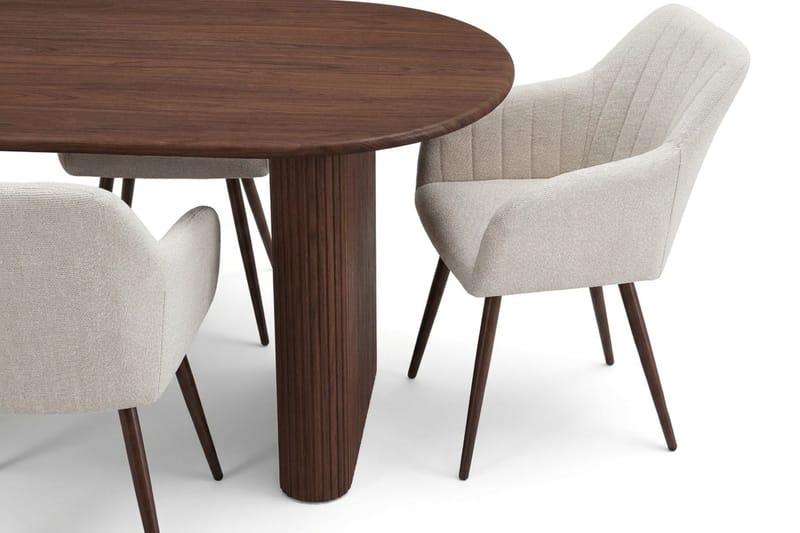 Noira Matgrupp rektangulärt 180 cm Valnöt med 6 Filippa Matstolar - Valnöt - Möbler - Bord & matgrupper - Matgrupper