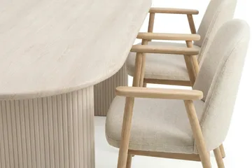 Noira Matgrupp rektangulärt 180 cm Vitlaserad med 6 Reciclar Matstolar - Vitlaserad ek - Möbler - Bord & matgrupper - Matgrupper