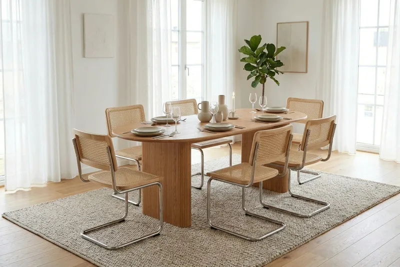 Noira Matgrupp rektangulärt 220 cm Ek med 6 Build Matstolar - Ek - Möbler - Bord & matgrupper - Matgrupper