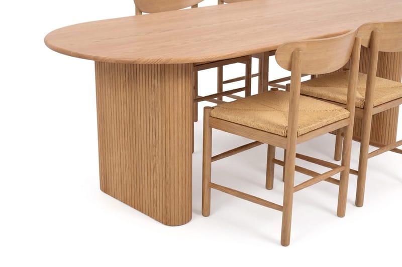 Noira Matgrupp rektangulärt 220 cm Ek med 6 Malte Matstolar - Ek - Möbler - Bord & matgrupper - Matgrupper