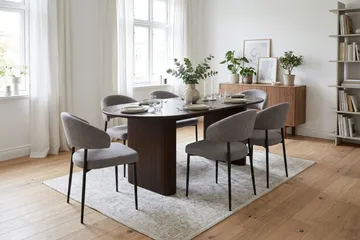 Noira Matgrupp rektangulärt 220 cm Rökt Ek med 6 Sawako Matstolar - Rökt ek - Möbler - Bord & matgrupper - Matgrupper
