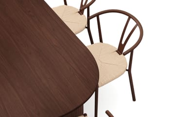 Noira Matgrupp rektangulärt 220 cm Valnöt med 6 Elysia Matstolar - Valnöt - Möbler - Bord & matgrupper - Matgrupper