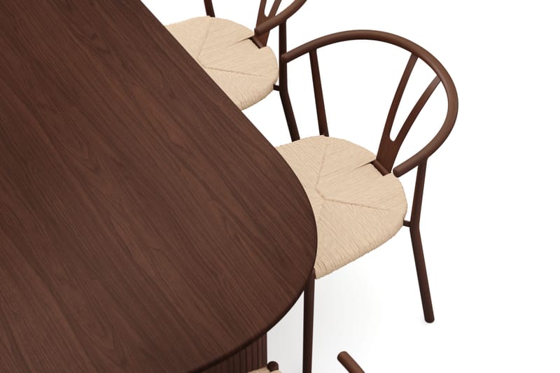 Noira Matgrupp rektangulärt 220 cm Valnöt med 6 Elysia Matstolar - Valnöt - Möbler - Bord & matgrupper - Matgrupper