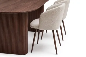 Noira Matgrupp rektangulärt 220 cm Valnöt med 6 Greya Matstolar - Valnöt - Möbler - Bord & matgrupper - Matgrupper