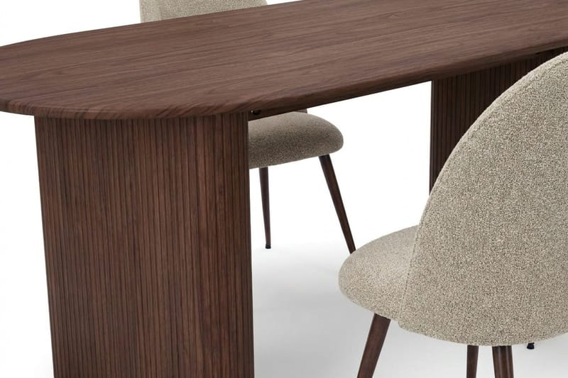 Noira Matgrupp rektangulärt 220 cm Valnöt med 6 Nibe Plus Matstolar - Valnöt - Möbler - Bord & matgrupper - Matgrupper