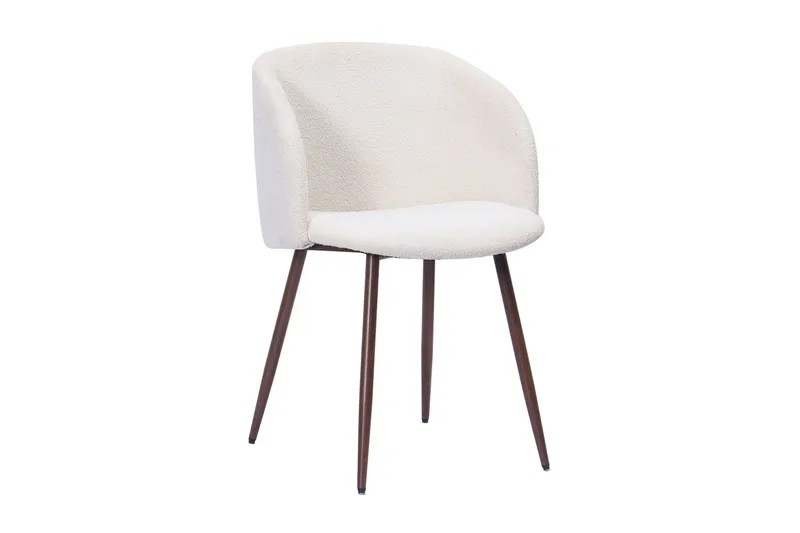 Noira Ovalt Matbord 220 cm med 6 Greya Matstolar med armstöd - Svart / Vit Bouclé / Metallben Valnöt - Möbler - Bord & matgrupper - Matgrupper