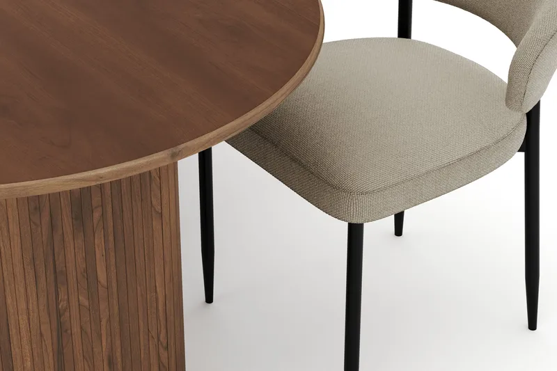 Noira Ovalt Matbord 220 cm med 6 Sawako Stolar - Brun - Möbler - Bord & matgrupper - Matgrupper