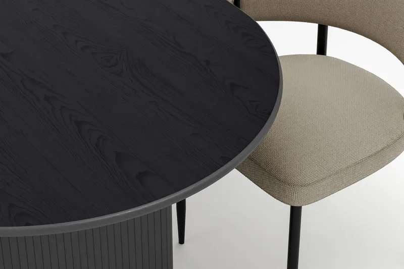 Noira Ovalt Matbord 220 cm med 6 Sawako Stolar - Svart - Möbler - Bord & matgrupper - Matgrupper