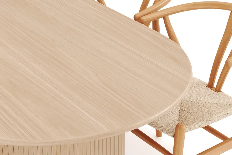 Noira Ovalt Matgrupp 220 cm med 6 Dastoori Matstol - 2220068-6,2098439-1 - Natur - Möbler - Bord & matgrupper - Matgrupper