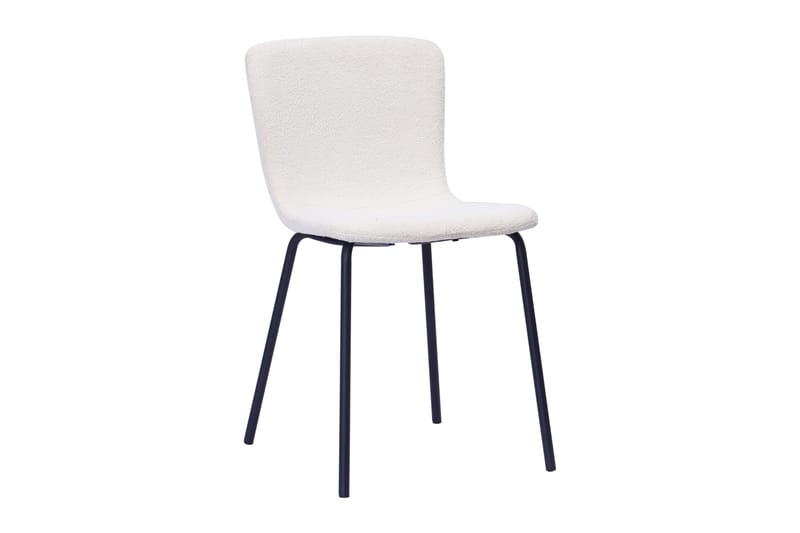 Noira Runt Litet Matbord Massiv Valnöt 120 cm med 4 Katy Matstolar - Brun / Vit Bouclé / Metallben Svart - Möbler - Bord & matgrupper - Matgrupper