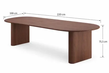 Noira Stort Förlängningsbart Matbord 220-320x100 cm med Trä- och Valnötsutseende - Valnöt - Möbler - Bord & matgrupper - Matbord & köksbord