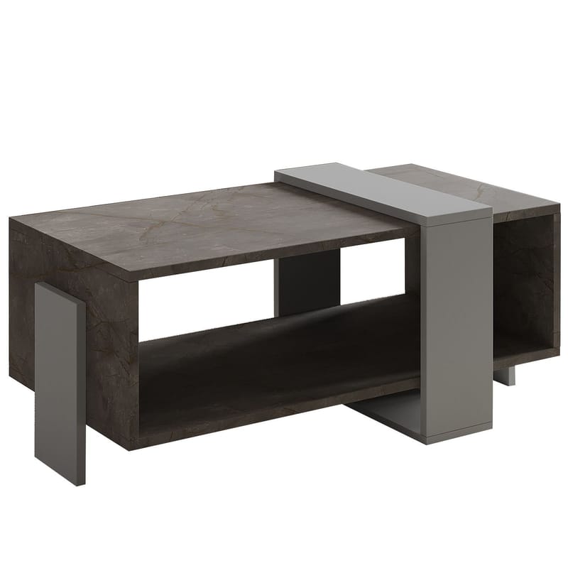 Norell Soffbord 90x40x49 cm - Gordion Marble och Grey - Möbler - Bord & matgrupper - Soffbord