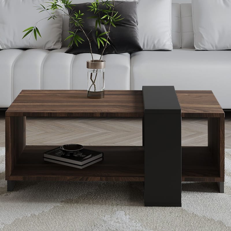 Norell Soffbord 90x40x49 cm - Valnöt och antracit - Möbler - Bord & matgrupper - Soffbord