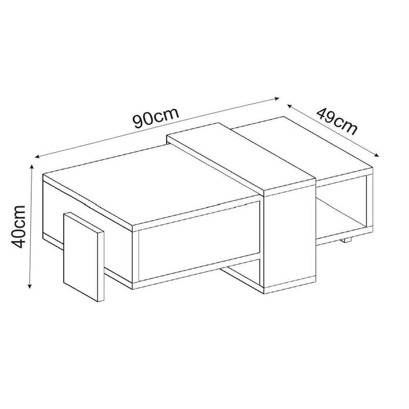 Norell Soffbord 90x40x49 cm - Valnöt och antracit - Möbler - Bord & matgrupper - Soffbord
