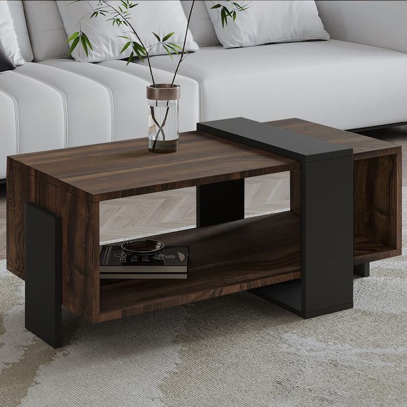 Norell Soffbord 90x40x49 cm - Valnöt och antracit - Möbler - Bord & matgrupper - Soffbord