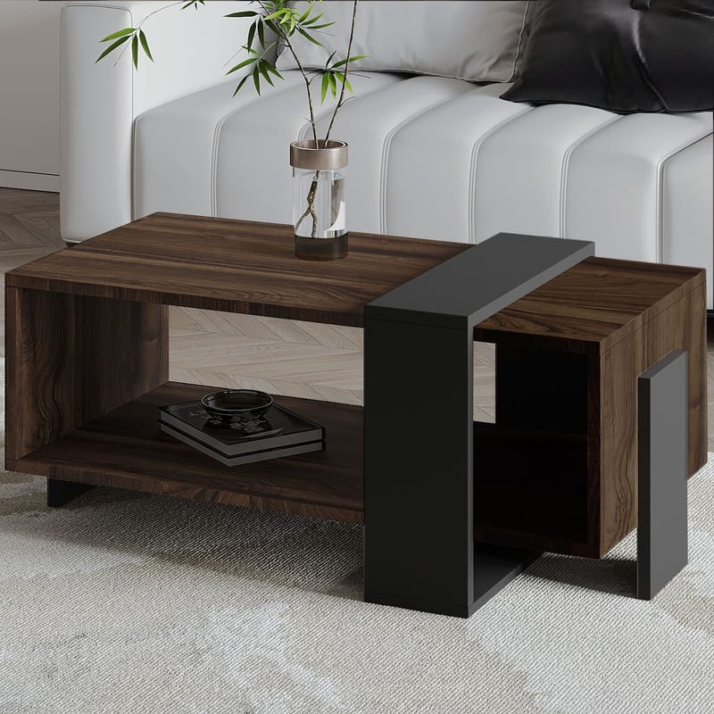 Norell Soffbord 90x40x49 cm - Valnöt och antracit - Möbler - Bord & matgrupper - Soffbord