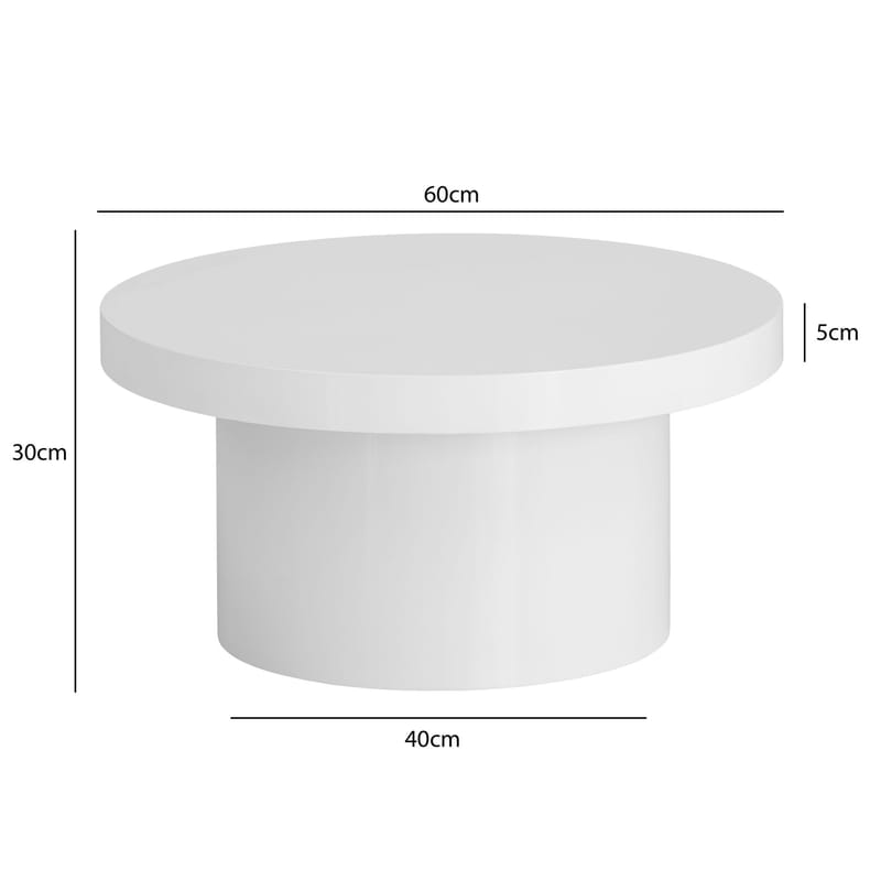 Norvasen Soffbord 60 cm Rund - Högglansvit - Möbler - Bord & matgrupper - Soffbord