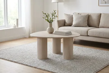 Nova Soffbord Triangelformat 85 cm - Vitlaserad ek - Möbler - Bord & matgrupper - Soffbord