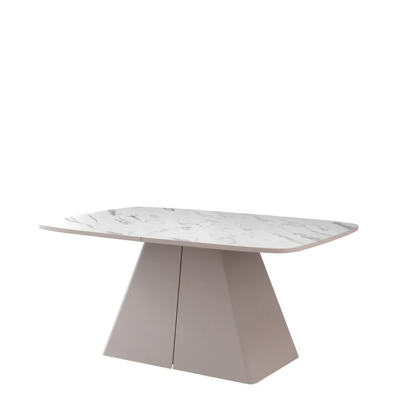 Novaj Matbord förlängningsbart 180-256 cm - beige, vit marmor - Möbler - Bord & matgrupper - Matbord & köksbord