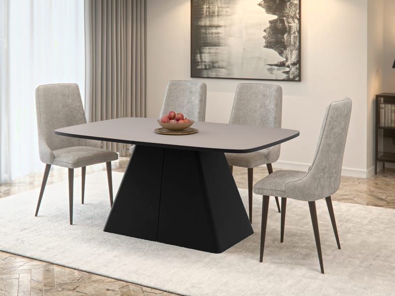 Novaj Matbord förlängningsbart 180-256 cm - svart, beige - Möbler - Bord & matgrupper - Matbord & köksbord