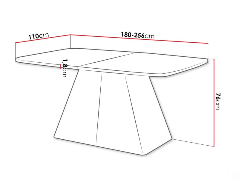 Novaj Matbord förlängningsbart 180-256 cm - svart, brun - Möbler - Bord & matgrupper - Matbord & köksbord