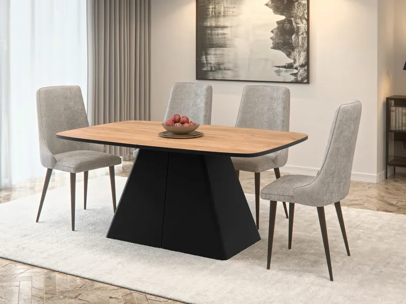 Novaj Matbord förlängningsbart 180-256 cm - Svart, naturligt trä - Möbler - Bord & matgrupper - Matbord & köksbord