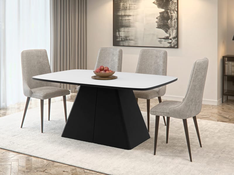 Novaj Matbord förlängningsbart 180-256 cm - svart, vit - Möbler - Bord & matgrupper - Matbord & köksbord