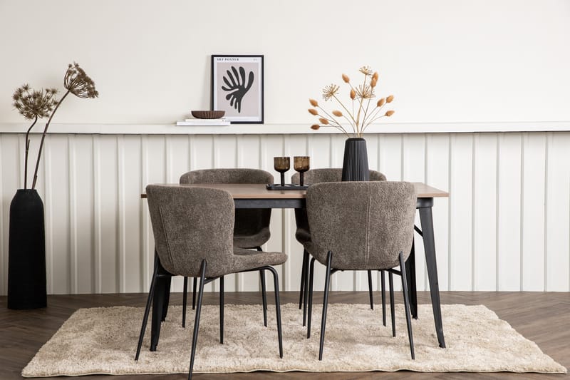 Ochovi Matgrupp  140 cm Rektangulär med 4 Manjetor stolar - Beige - Möbler - Bord & matgrupper - Matgrupper