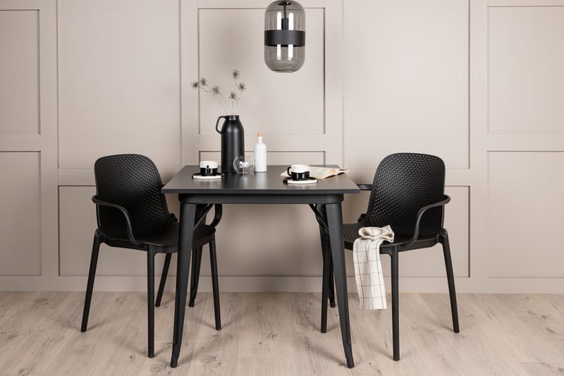 Ochovi Matgrupp  80 cm Rektangulär med 2 Baltio stolar - Svart - Möbler - Bord & matgrupper - Matgrupper
