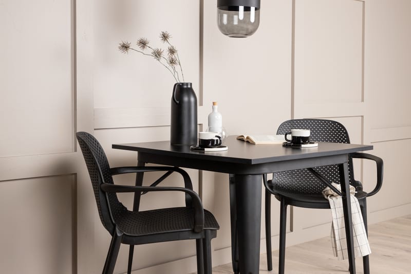 Ochovi Matgrupp  80 cm Rektangulär med 2 Baltio stolar - Svart - Möbler - Bord & matgrupper - Matgrupper