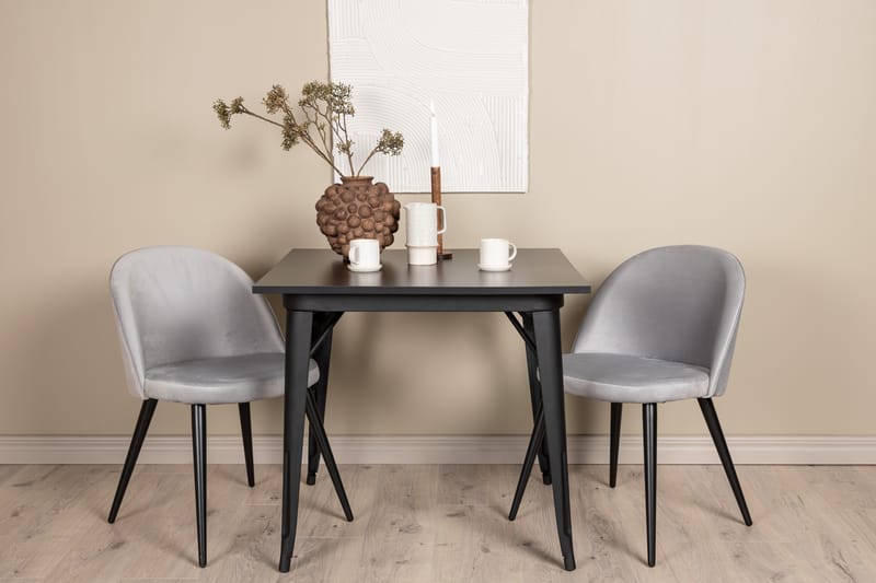 Ochovi Matgrupp  80 cm Rektangulär med 2 Sedavi stolar - Svart - Möbler - Bord & matgrupper - Matgrupper