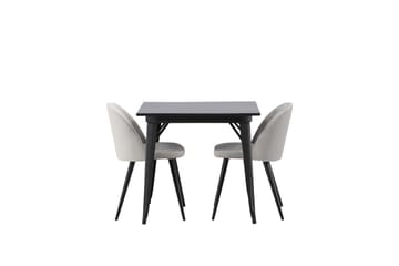 Ochovi Matgrupp  80 cm Rektangulär med 2 Sedavi stolar - Svart - Möbler - Bord & matgrupper - Matgrupper