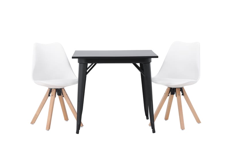 Ochovi Matgrupp  80 cm Rektangulär med 2 Zeno stolar, Svart