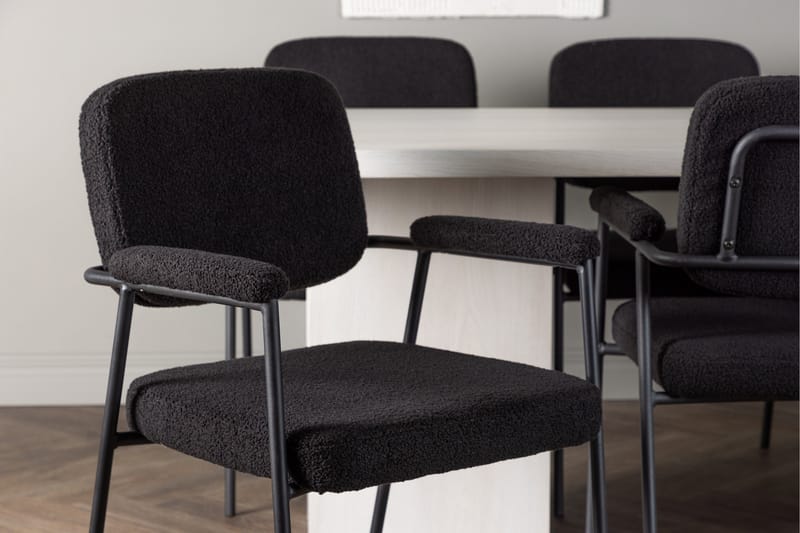 Olga Matgrupp 200 cm Rektangulär med 6 Yesterday Stolar - Svart - Möbler - Bord & matgrupper - Matgrupper