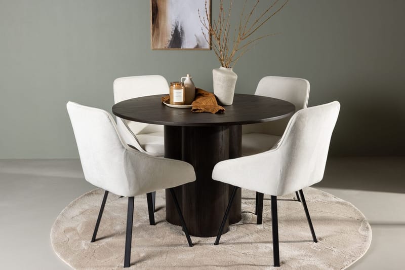 Olivero Matbord 110 cm Runt med 4 Rosie Matstol