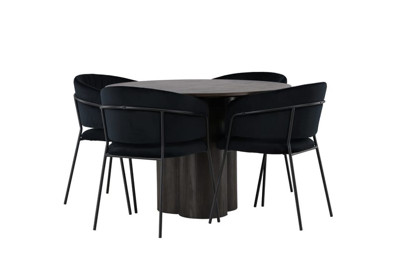 Olivero Matbord 110 cm Runt med 4 Selma Matstol - Möbler - Bord & matgrupper - Matgrupper