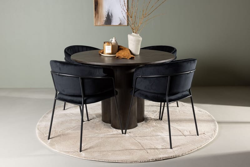 Olivero Matbord 110 cm Runt med 4 Selma Matstol