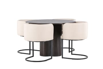 Olivero Matbord 110 cm Runt med 4 Simrishamn Matstol - Möbler - Bord & matgrupper - Matgrupper