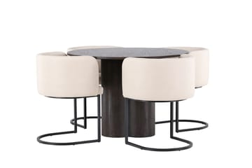 Olivero Matbord 110 cm Runt med 4 Simrishamn Matstol - Möbler - Bord & matgrupper - Matgrupper