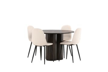 Olivero Matgrupp  110 cm Rund med 4 Bennie stolar