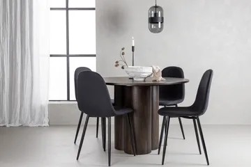 Olivero Matgrupp  110 cm Rund med 4 Bennie stolar - Svart - Möbler - Bord & matgrupper - Matgrupper