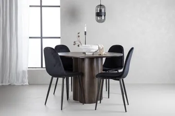 Olivero Matgrupp  110 cm Rund med 4 Bennie stolar - Svart - Möbler - Bord & matgrupper - Matgrupper