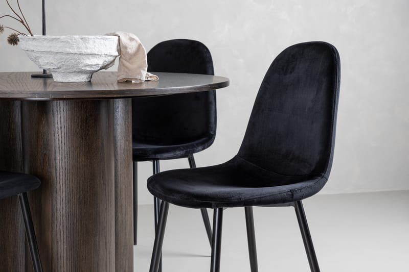 Olivero Matgrupp  110 cm Rund med 4 Bennie stolar - Svart - Möbler - Bord & matgrupper - Matgrupper
