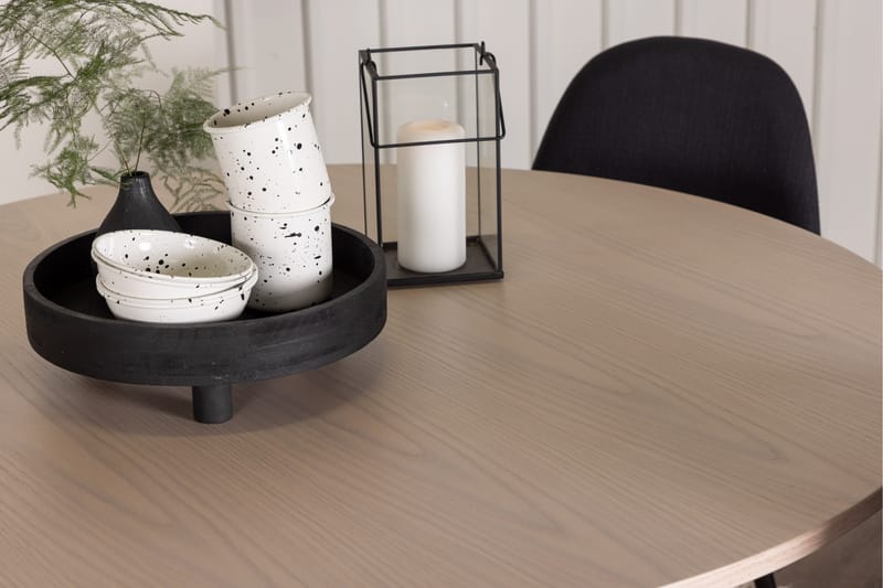 Olivero Matgrupp  110 cm Rund med 4 Bennie stolar - Whitewash - Möbler - Bord & matgrupper - Matgrupper