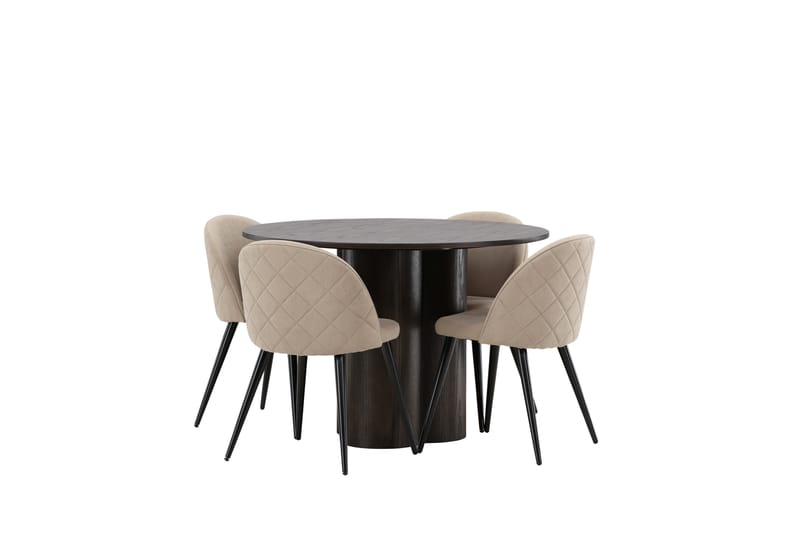 Olivero Matgrupp  110 cm Rund med 4 Sedavi stolar - Beige - Möbler - Bord & matgrupper - Matgrupper