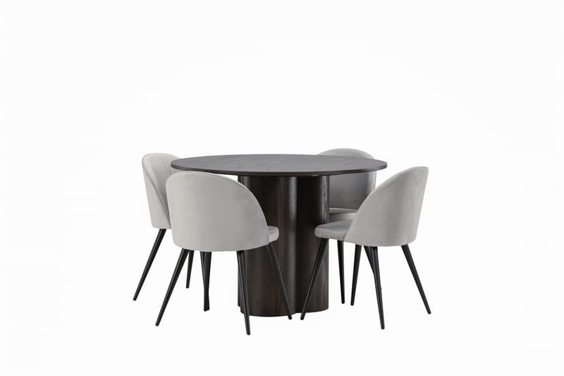 Olivero Matgrupp  110 cm Rund med 4 Sedavi stolar - Grå - Möbler - Bord & matgrupper - Matgrupper