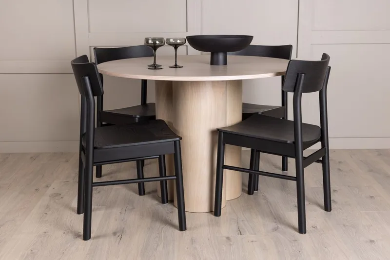 Olivia Matbord 110 cm Runt med 4 Montros Matstol
