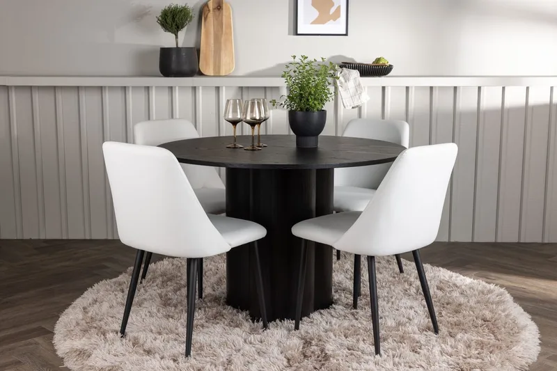 Olivia Matbord 110 cm Runt med 4 Night Matstol