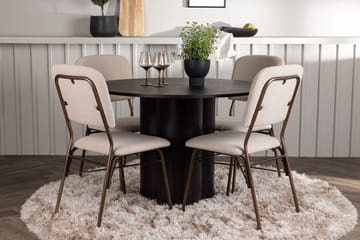 Svart - Beige och svart med mörkbruna ben