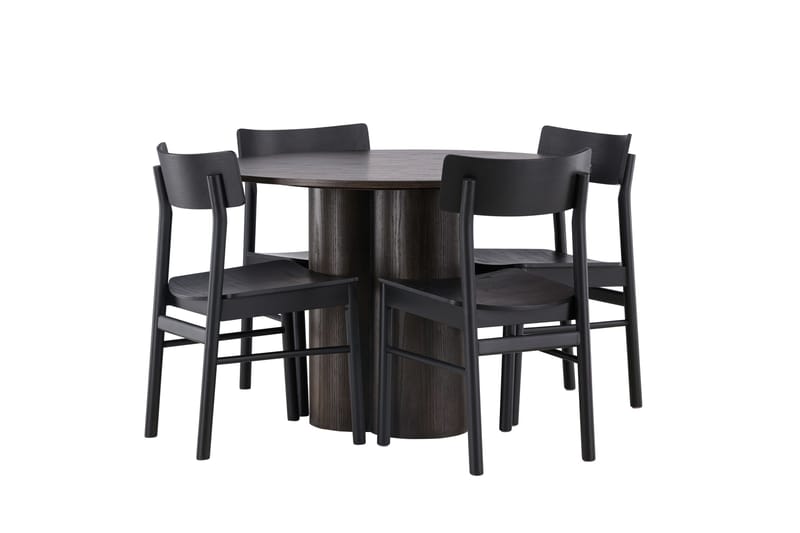 Olivia Matgrupp + 4 stolar - Mocca - Möbler - Bord & matgrupper - Matgrupper